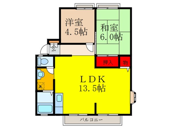 サンビレッジ南茨木Ａ棟の物件間取画像